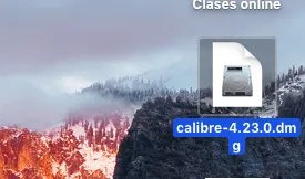 Paquete de instalación de Calibre en macOS