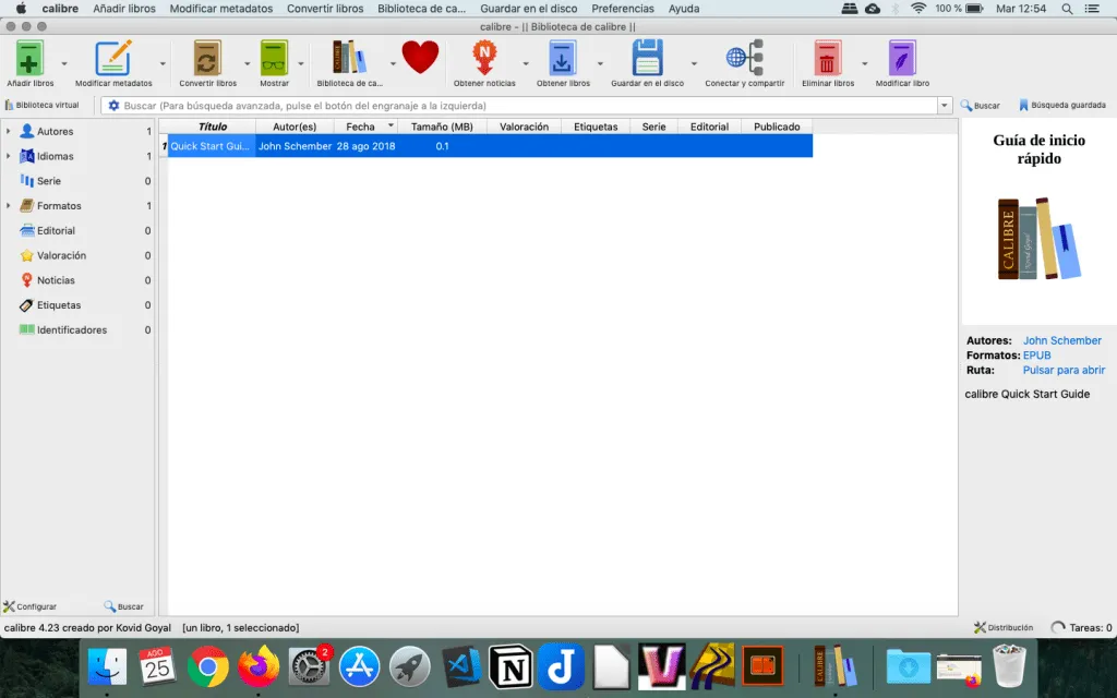 Pantalla de Calibre