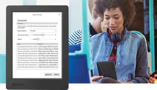 Pantalla de configuración del Kobo Aura H2O