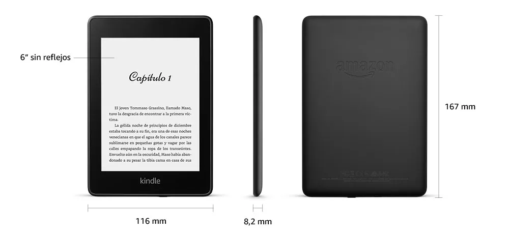 Medidas del Kindle Paperwhite 2019